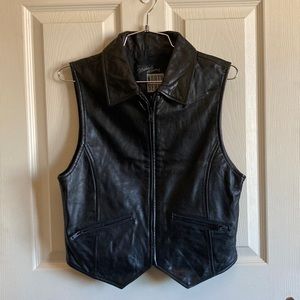 Vintage Leather Biker Vest